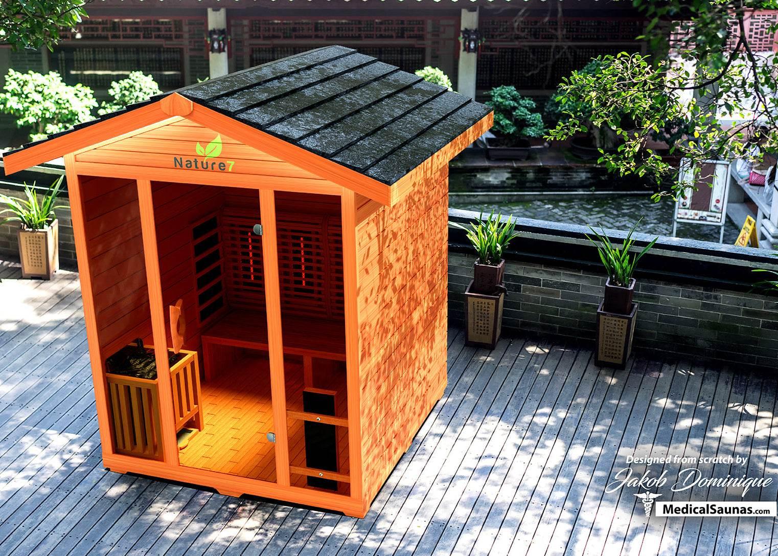 Medical Nature 7 Hybrid Sauna | Infrared + Steam Outdoor - Sauna Luxuries