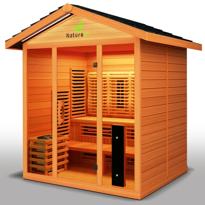 Medical Nature 8 Plus Hybrid Outdoor Sauna | Infrared + Steam Therapy - Sauna Luxuries