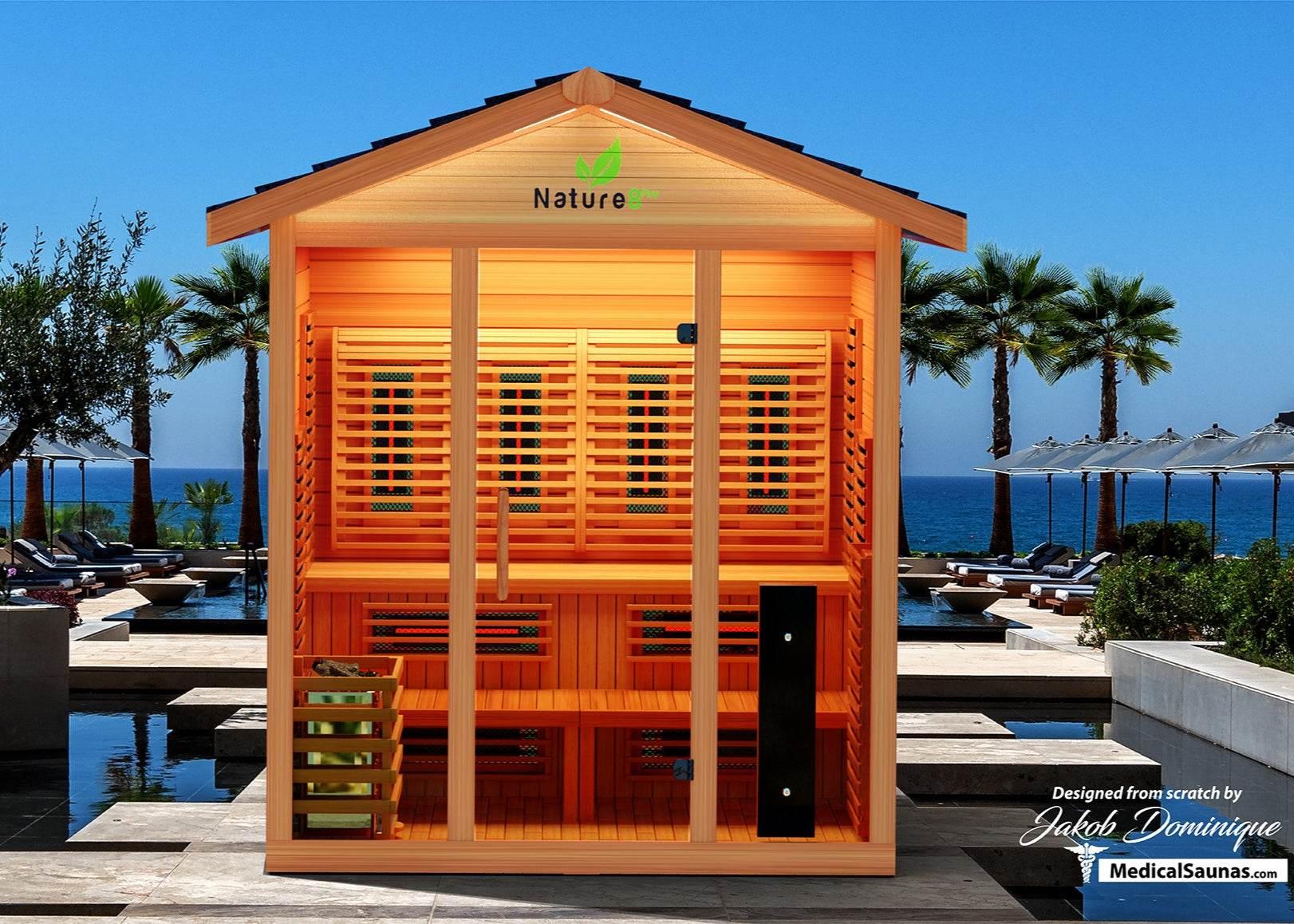 Medical Nature 8 Plus Hybrid Outdoor Sauna | Infrared + Steam Therapy - Sauna Luxuries