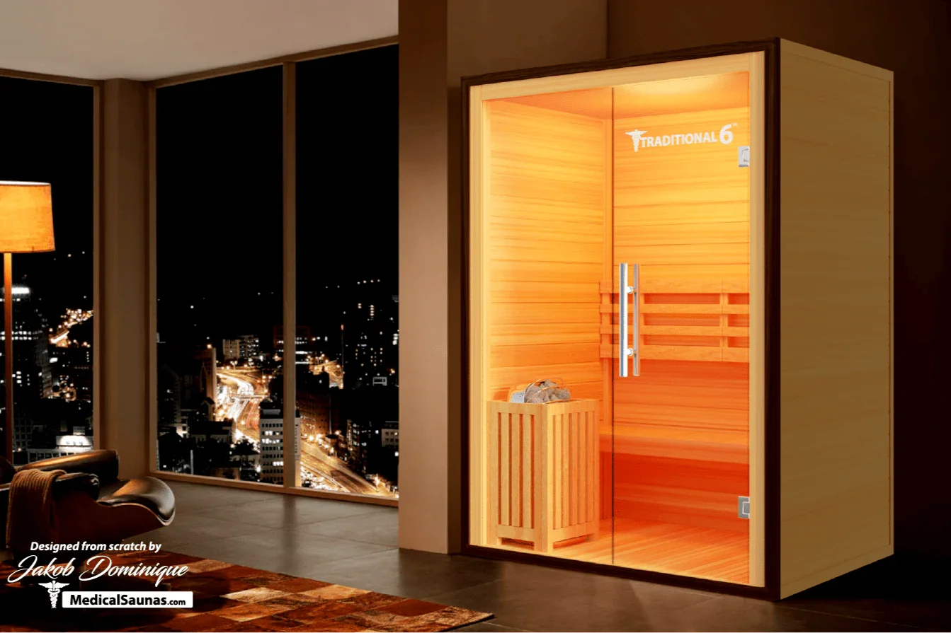 Medical Traditional 6 Sauna | Premium 3-Person Finnish Sauna - Sauna Luxuries