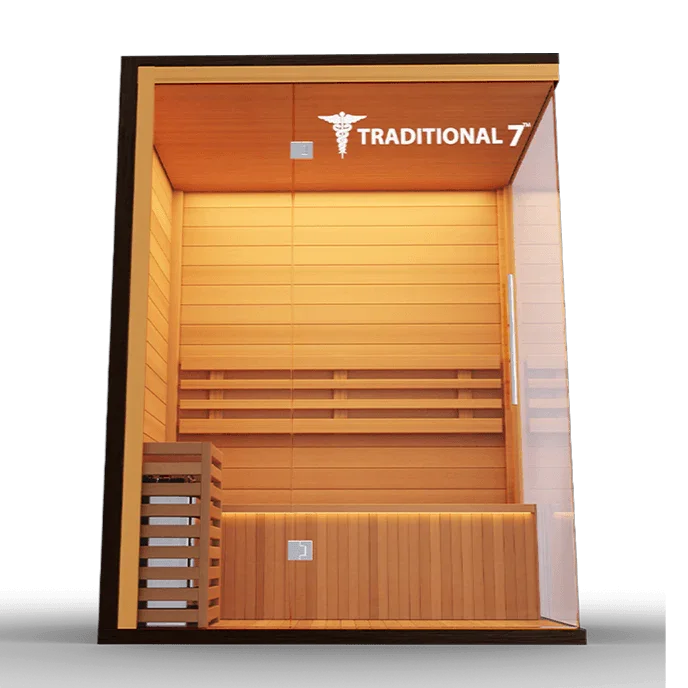 Medical Traditional 7 Sauna | 4-Person Finnish Dry Sauna - Sauna Luxuries