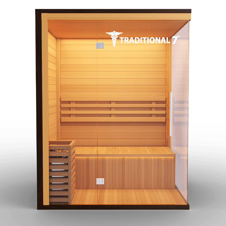Medical Traditional 7 Sauna | 4-Person Finnish Dry Sauna - Sauna Luxuries