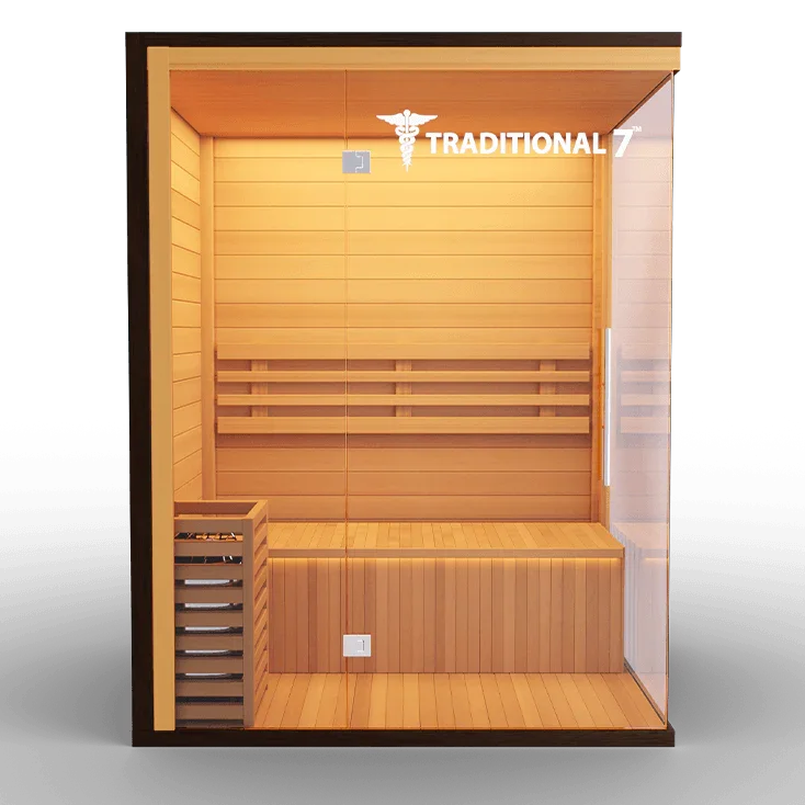 Medical Traditional 7 Sauna | 4-Person Finnish Dry Sauna - Sauna Luxuries