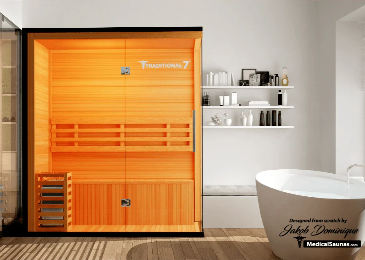 Medical Traditional 7 Sauna | 4-Person Finnish Dry Sauna - Sauna Luxuries