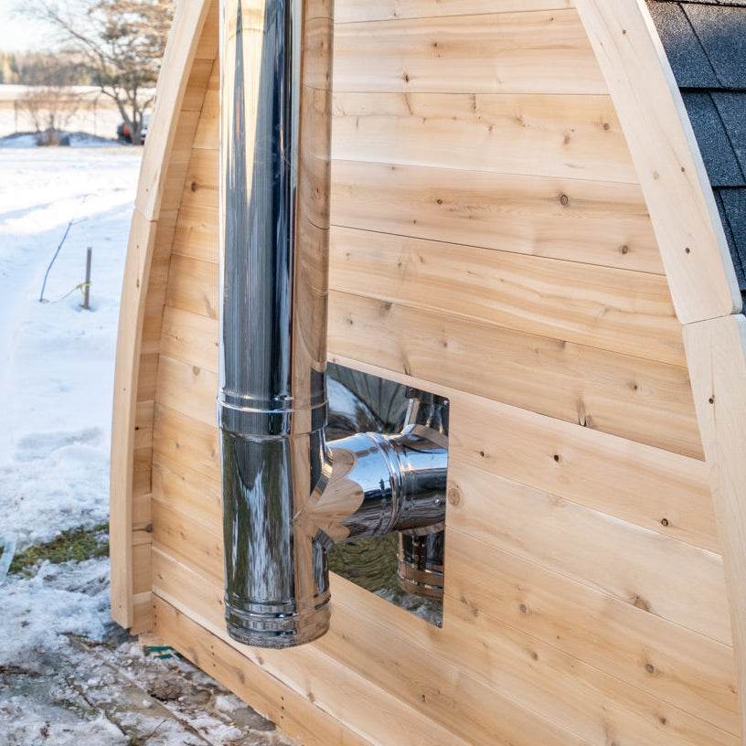 Leisurecraft CT MiniPOD Sauna | Wood Burning Outdoor Sauna - Sauna Luxuries