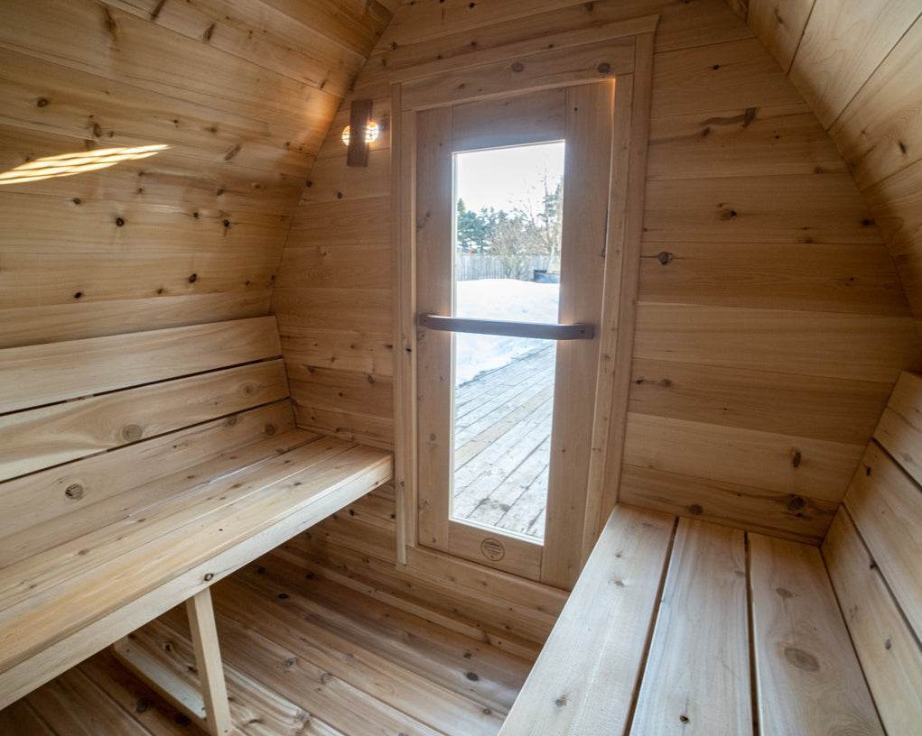 Leisurecraft CT MiniPOD Sauna | Wood Burning Outdoor Sauna - Sauna Luxuries