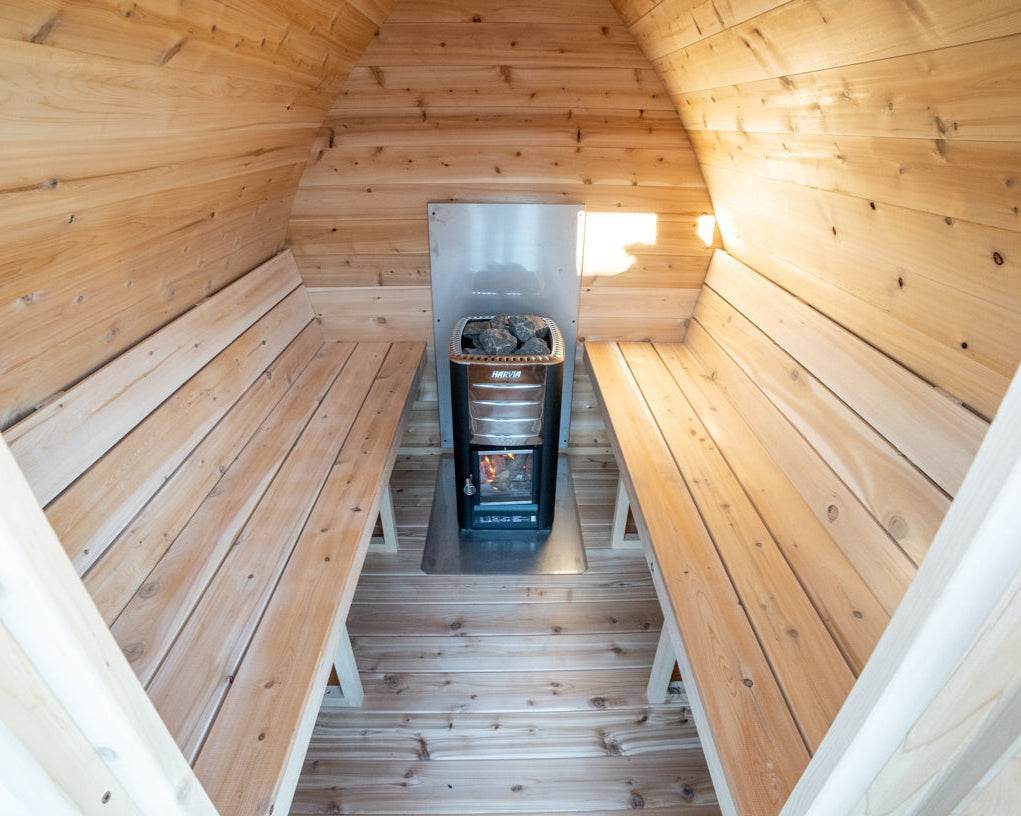 Leisurecraft CT MiniPOD Sauna | Wood Burning Outdoor Sauna - Sauna Luxuries