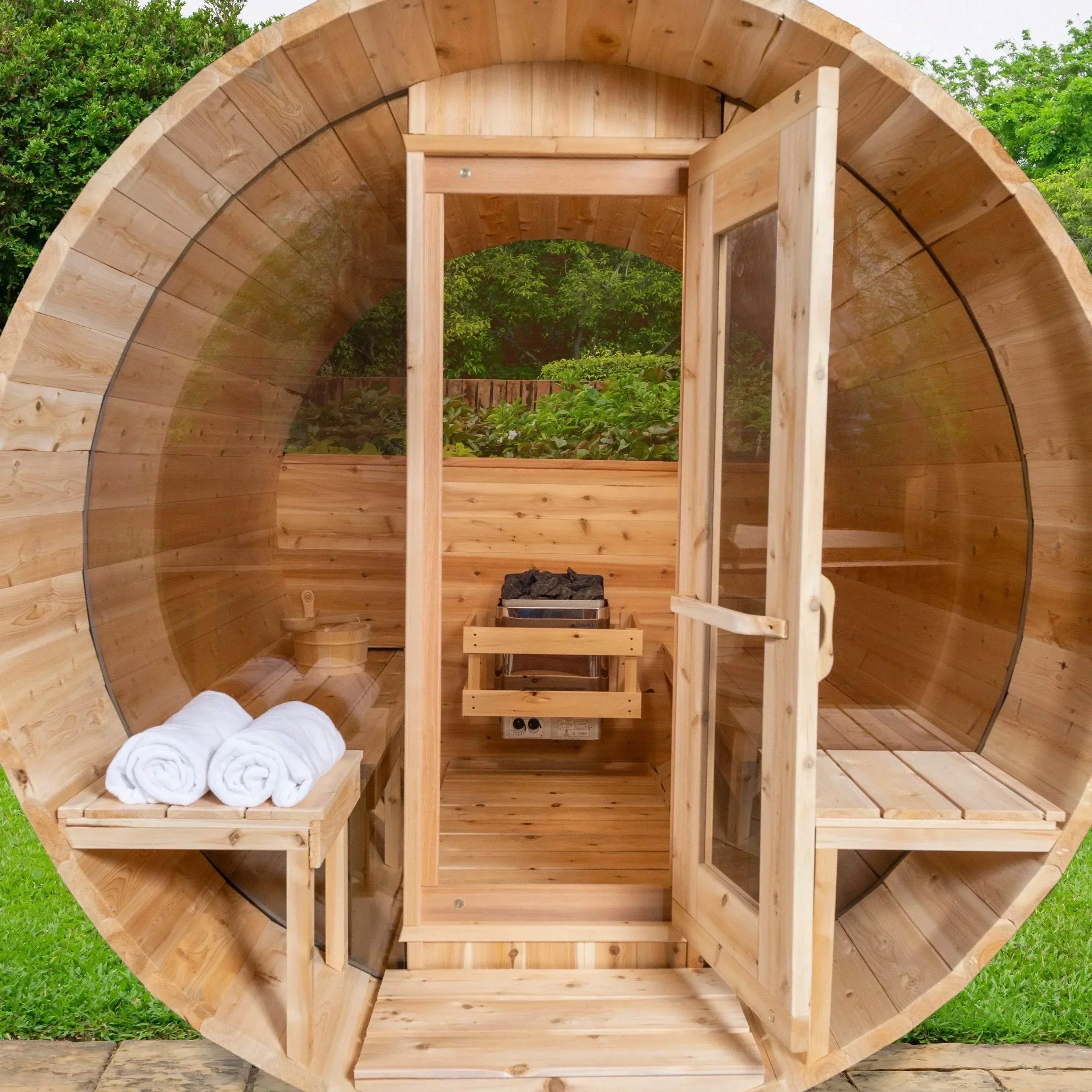 Leisurecraft Tranquility MP Barrel Sauna | Wood Burning - Sauna Luxuries