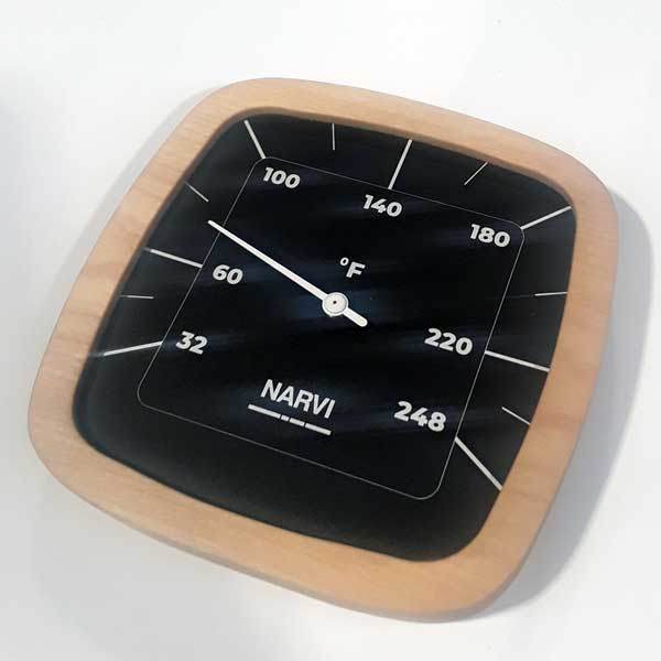 Leisurecraft Narvi Black Sauna Thermometer (°F) | Stylish Fahrenheit Display - Sauna Luxuries