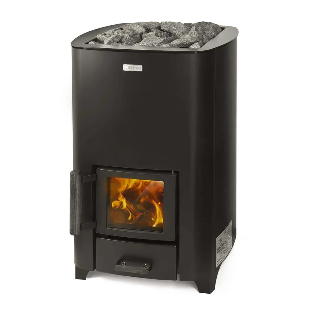 Narvi NC 16 Black Wood Burning Sauna Stove - Sauna Luxuries