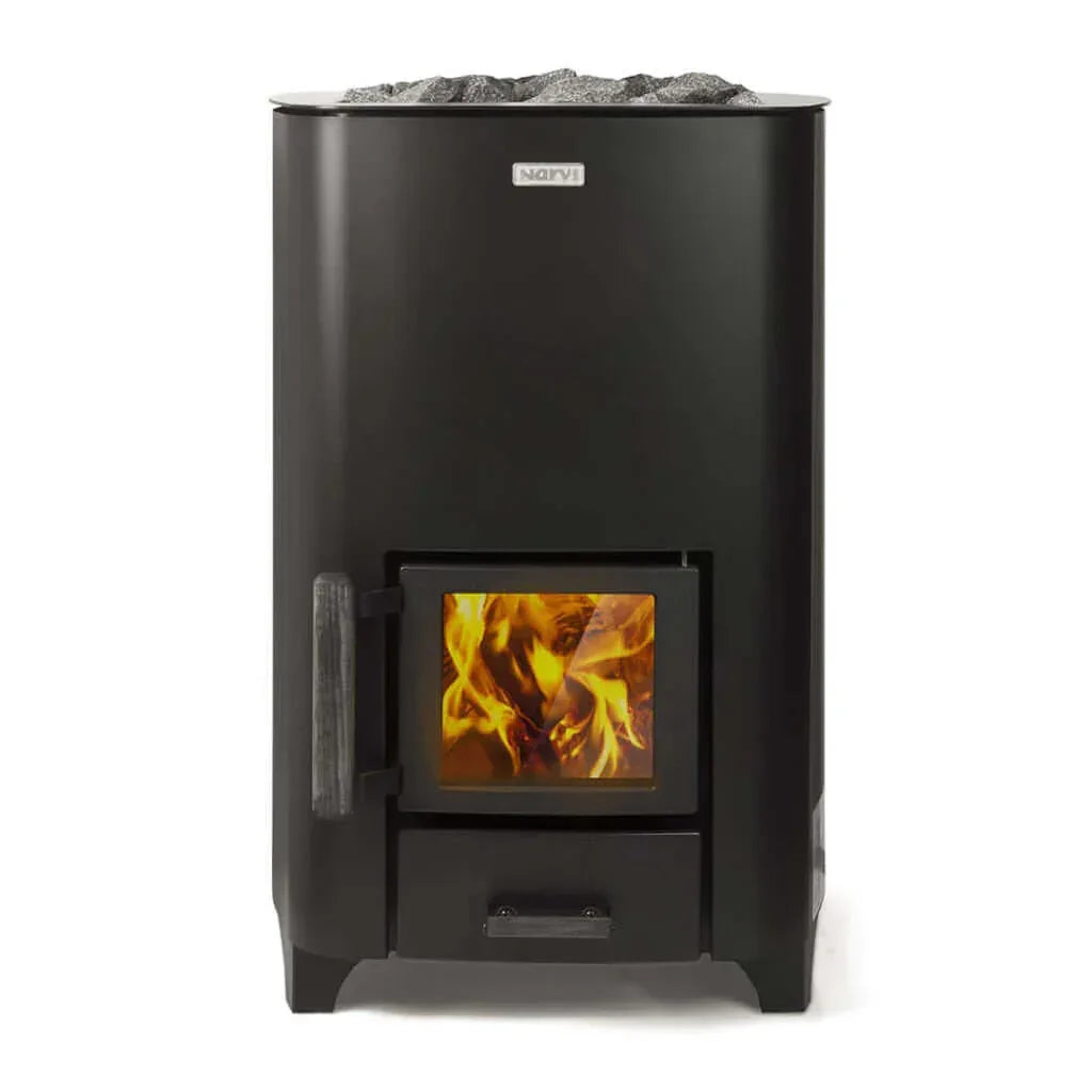 Narvi NC 16 Black Wood Burning Sauna Stove - Sauna Luxuries