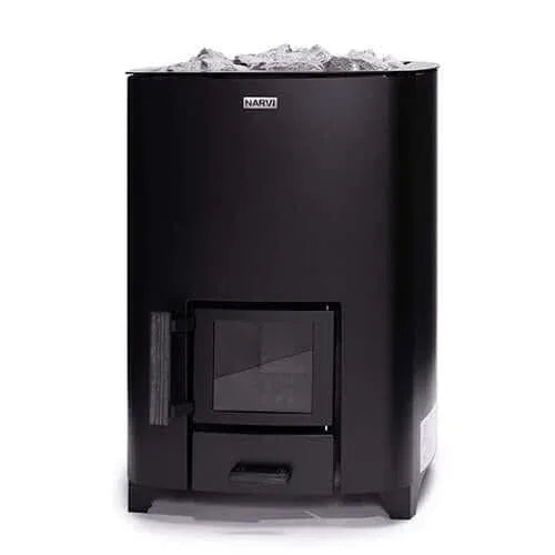 Narvi NC 20 Black Wood Burning Sauna Stove - Sauna Luxuries