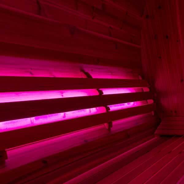 75" LED Lighted Cedar Sauna Backrest | Signature Curved or Flat Mount - Sauna Luxuries