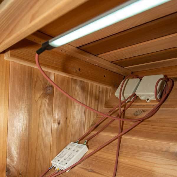 Leisurecraft Single Bench Sauna Light Set | 2 Strip LED with Remote - Sauna Luxuries