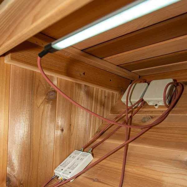 Leisurecraft Single Bench Sauna Light Set | 2 Strip LED with Remote - Sauna Luxuries