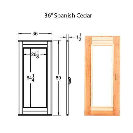 Scandia 36" Cedar Sauna Door – Premium Insulation & Elegant Design - Sauna Luxuries