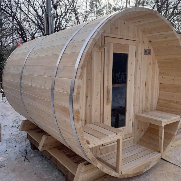 Leisurecraft CT Serenity Barrel Sauna | Wood Burning Cedar Sauna - Sauna Luxuries