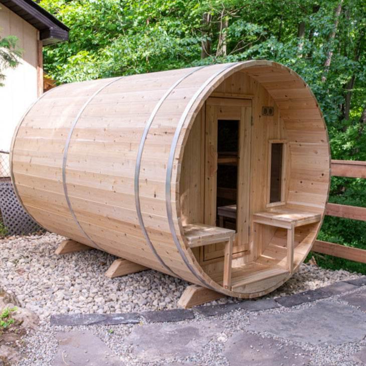 Dundalk Leisurecraft CT Tranquility Barrel Sauna | Electric Heated Cedar Kit - Sauna Luxuries