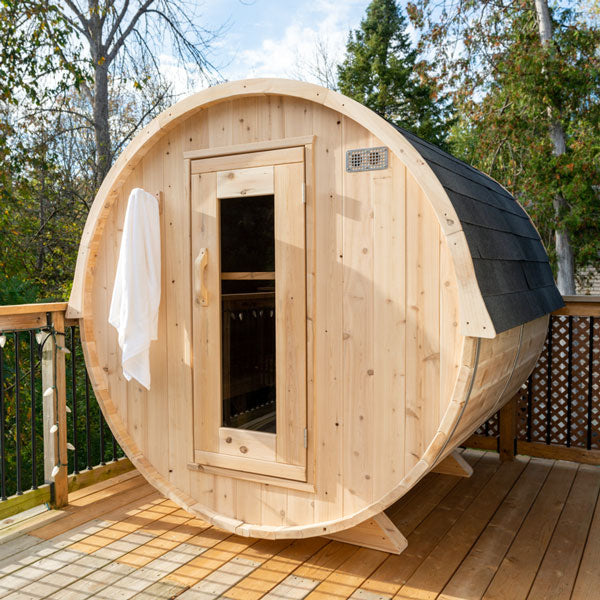 Liesurecraft CT Harmony Barrel Sauna | Wood Burning Outdoor Sauna