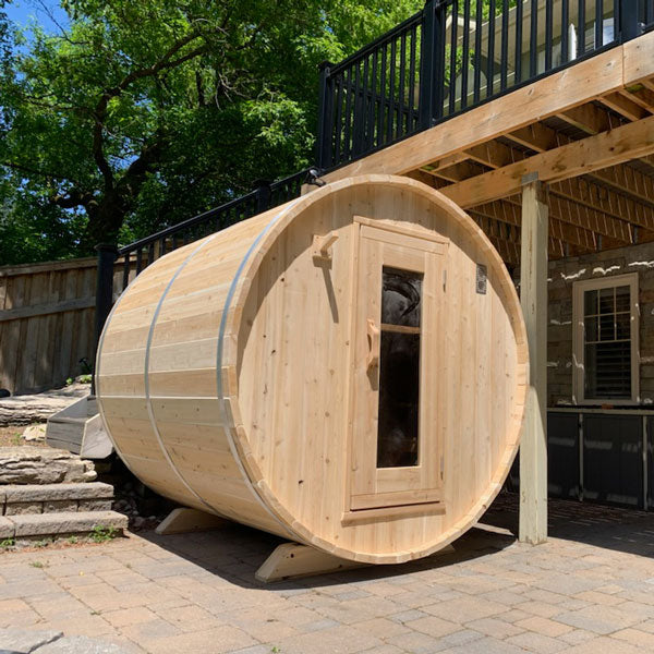 Liesurecraft CT Harmony Barrel Sauna | Wood Burning Outdoor Sauna