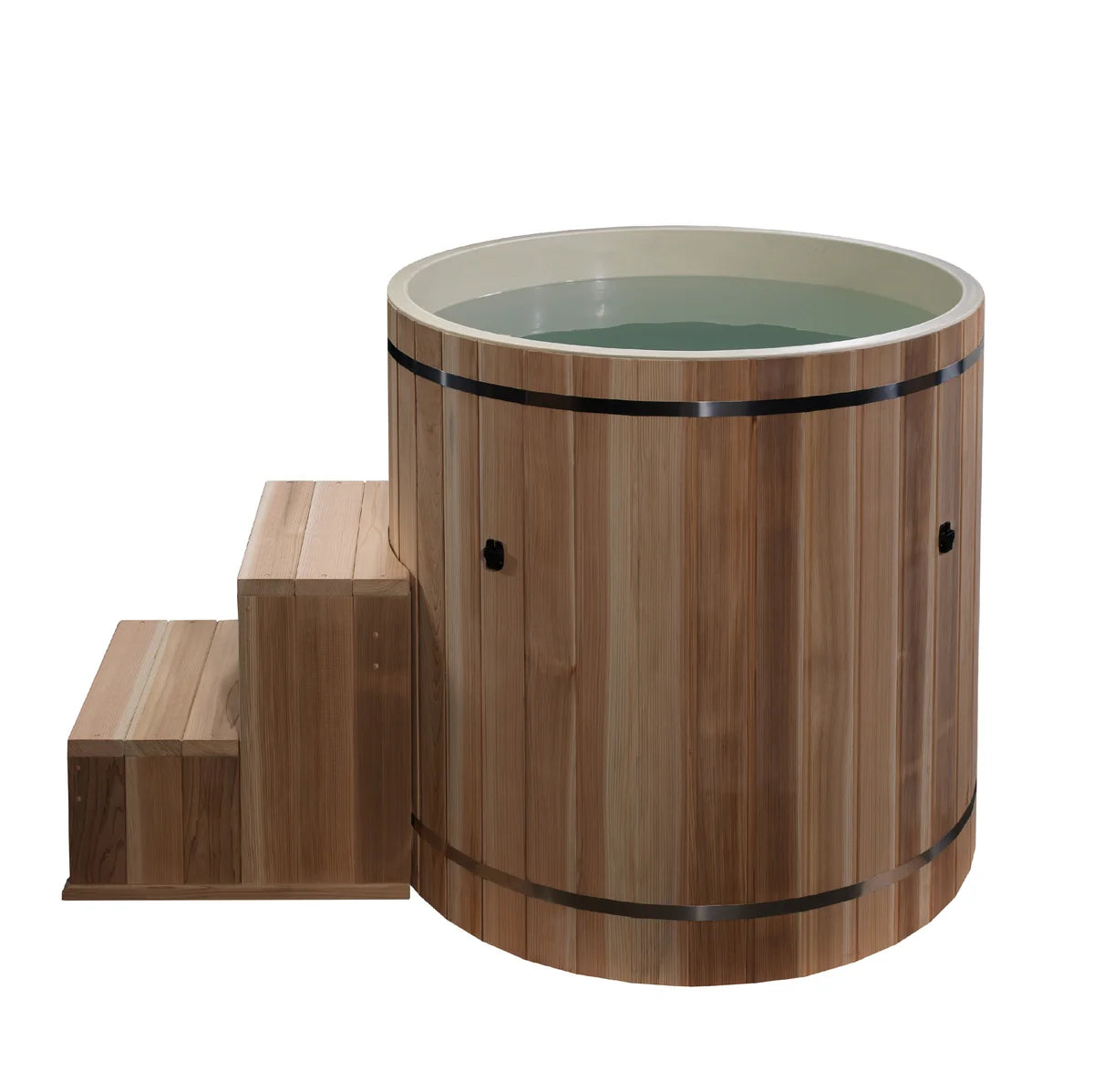 Dynamic Cold Therapy DCT-B-042-PLPC-34 Barrel Cold Plunge with Pacific Cedar Exterior Dynamic Saunas
