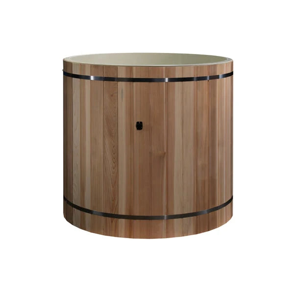 Dynamic Cold Therapy DCT-B-042-PLPC-34 Barrel Cold Plunge with Pacific Cedar Exterior Dynamic Saunas