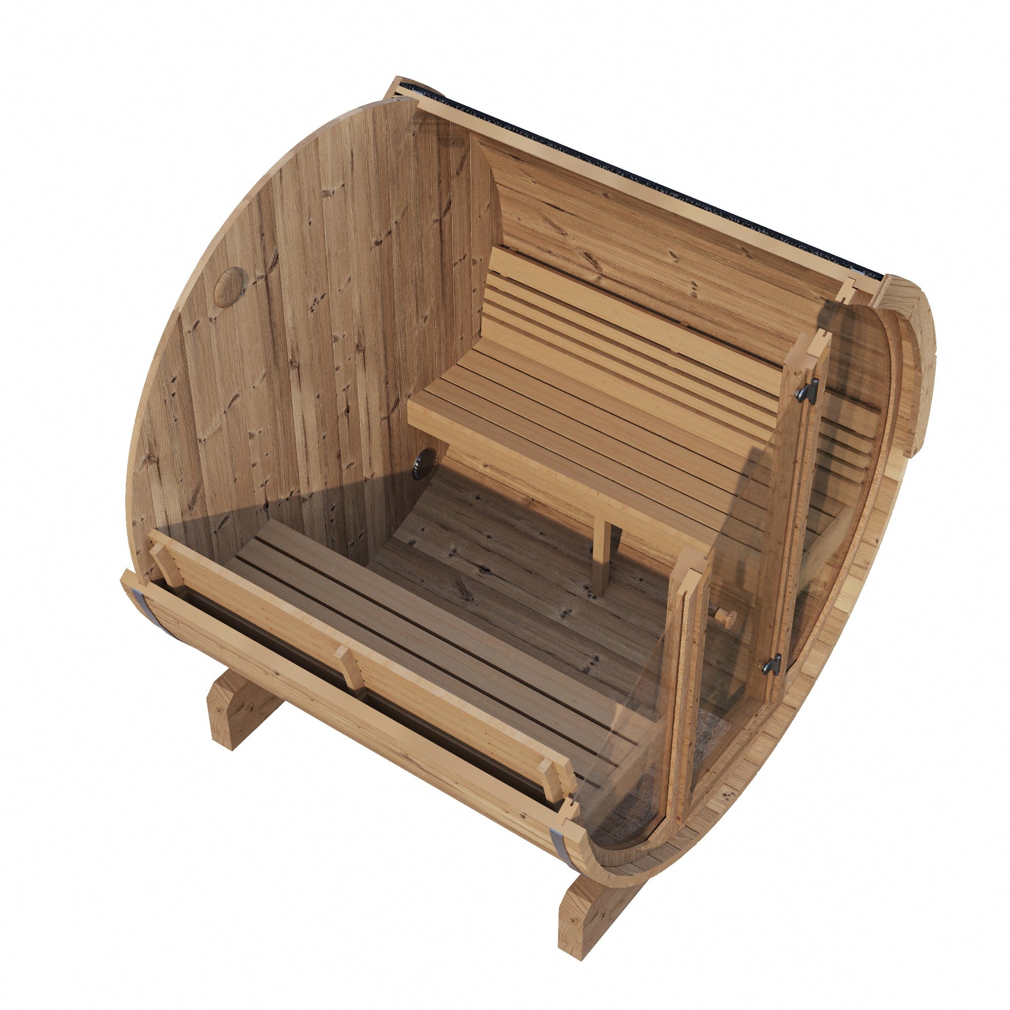 SaunaLife Model E7G Sauna Barrel Glass Front