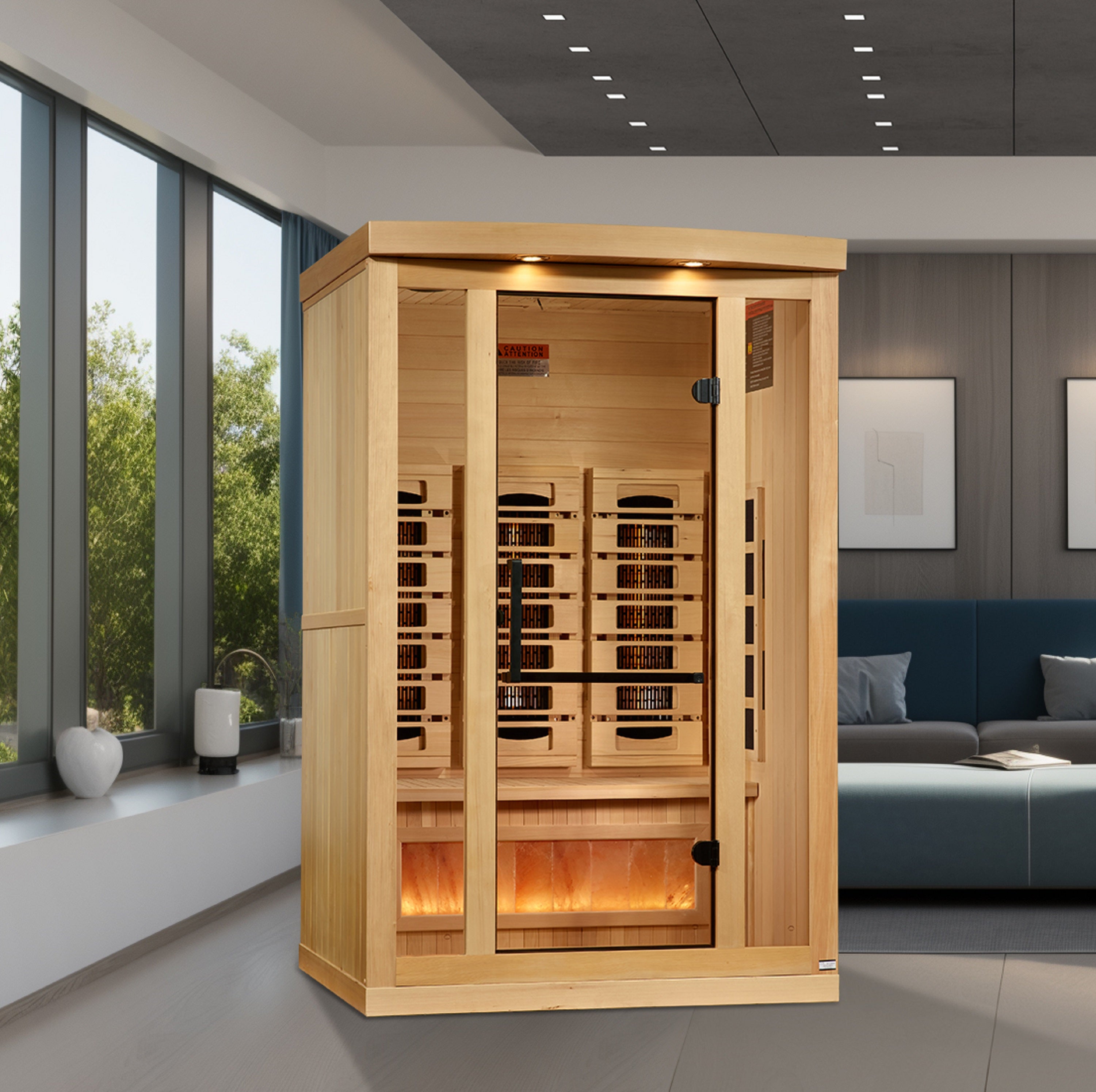Golden Designs 2-Person Full Spectrum Near-Zero EMF Infrared Sauna