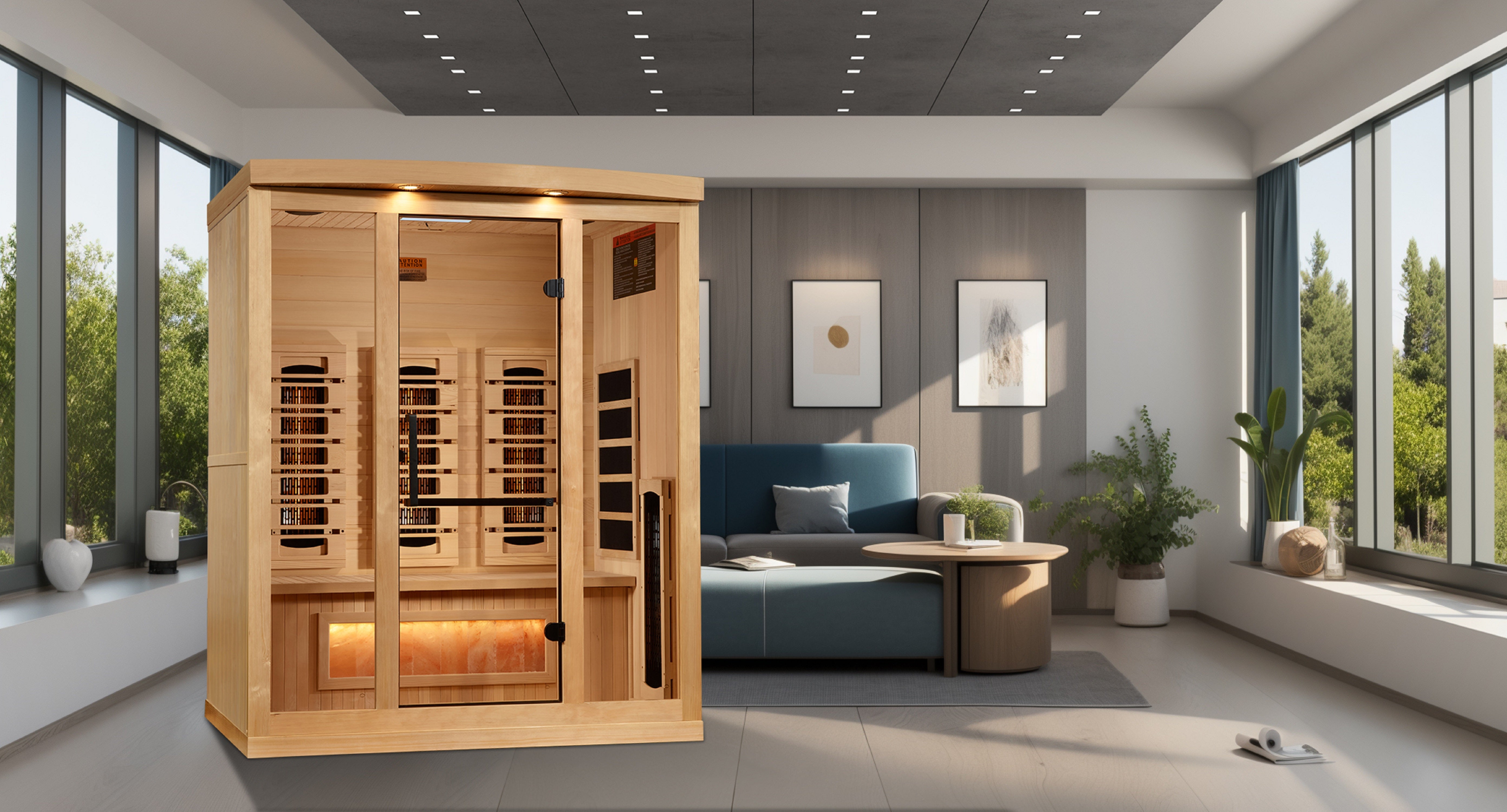 Golden Designs 3-Person Full Spectrum Near-Zero EMF Infrared Sauna