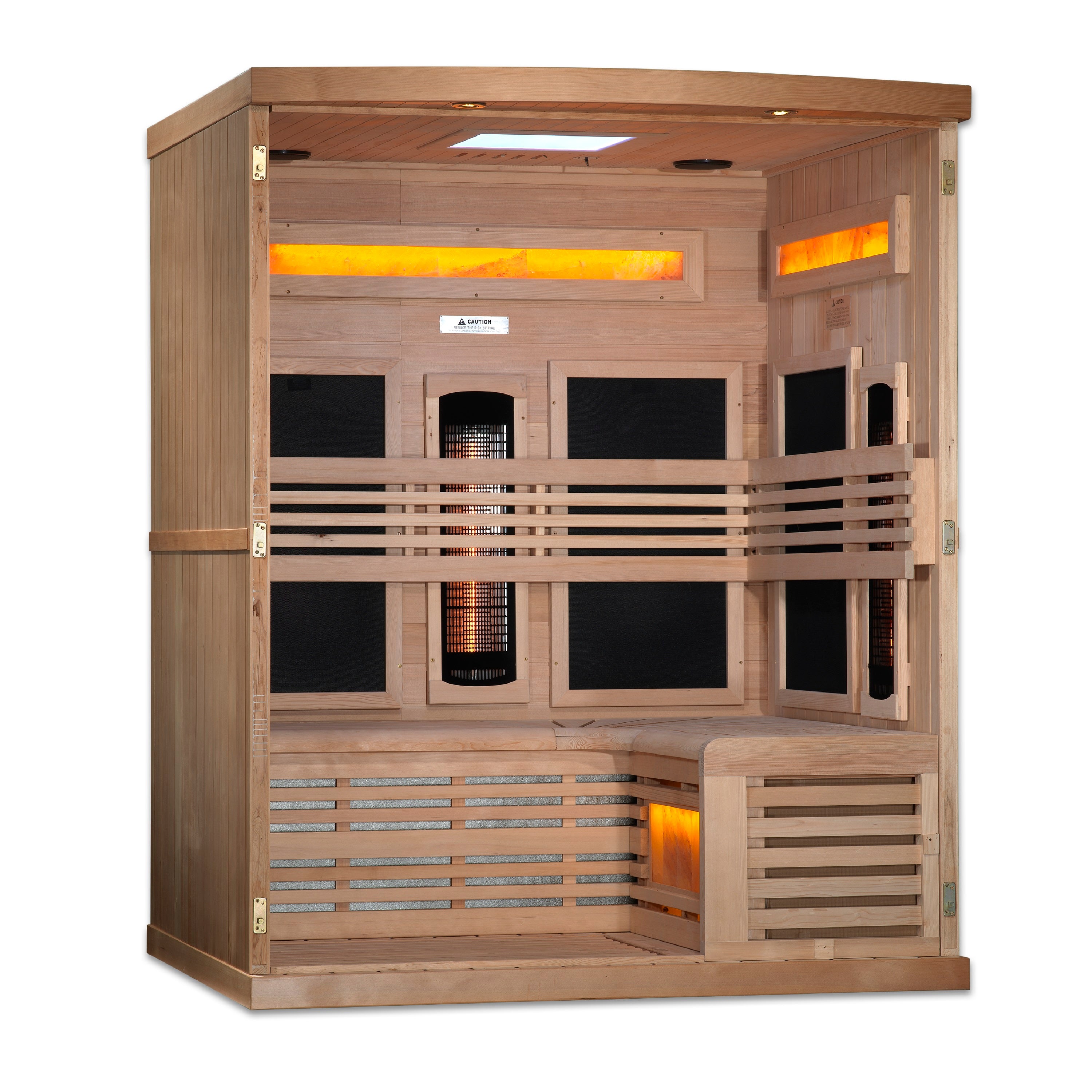 Golden Designs 3-Person Full Spectrum Near Zero EMF FAR Infrared Sauna
