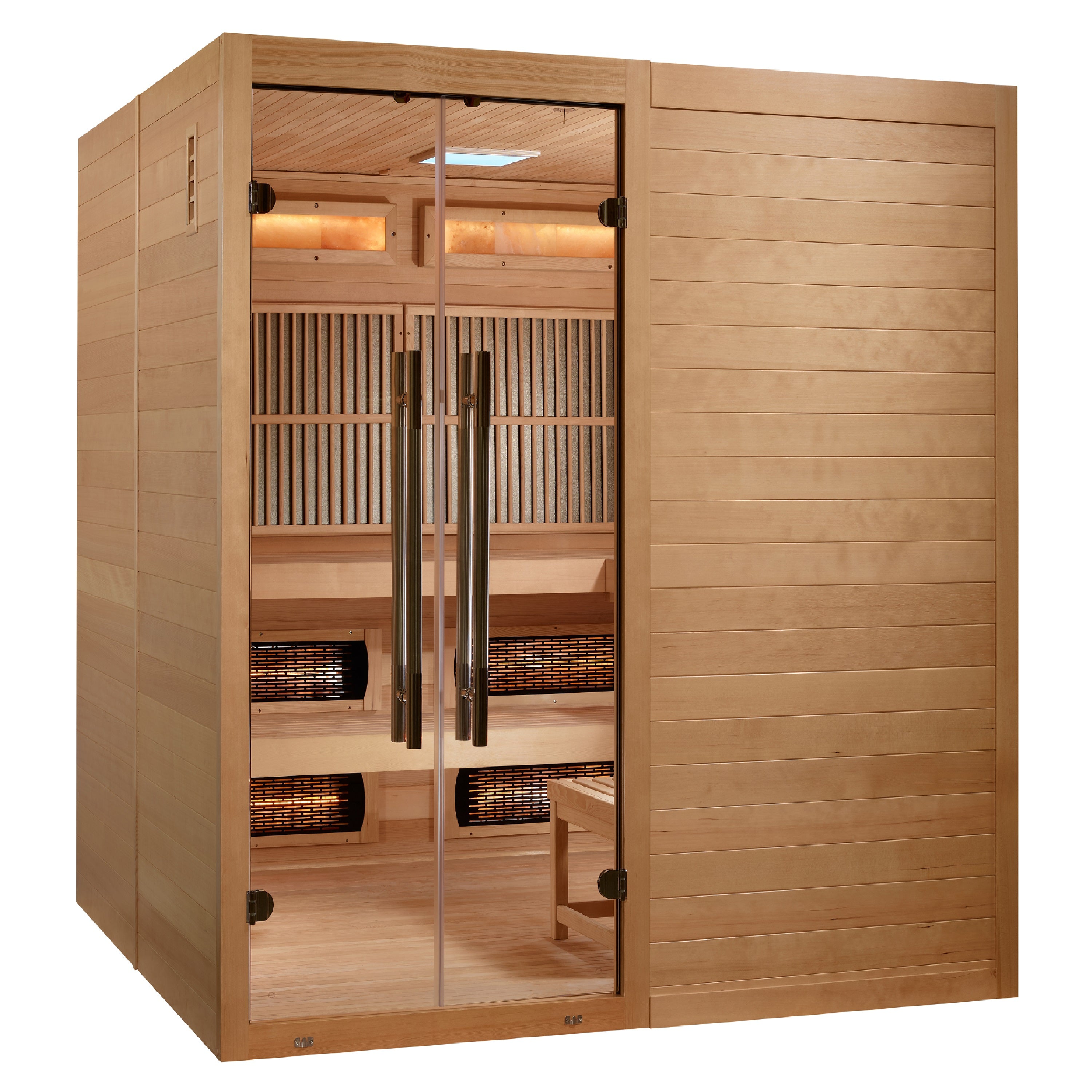 Golden Designs Toledo 6 Person Hybrid Sauna | Full Spectrum & Harvia Stove