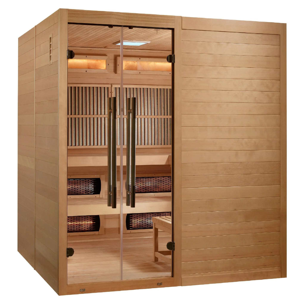 Golden Designs Toledo 6 Person Hybrid Sauna | Full Spectrum & Harvia Stove - Sauna Luxuries