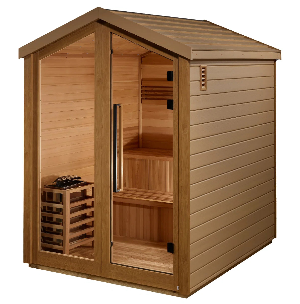 Golden Designs Kaarina 6-Person 2-Tone Outdoor Traditional Sauna Golden Design Saunas