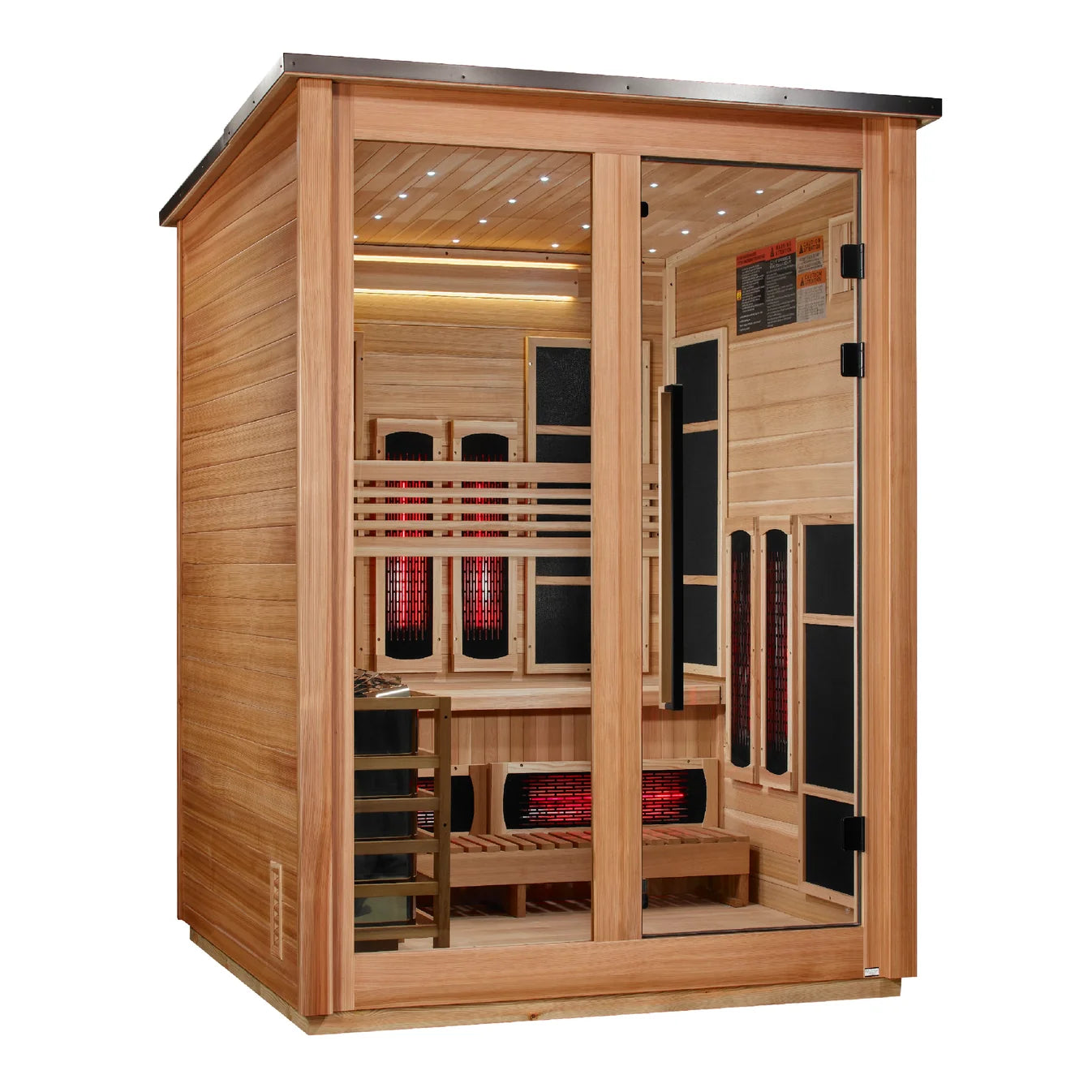 Golden Designs Loviisa 3-Person Pacific Cedar Hybrid Outdoor Sauna Golden Design Saunas