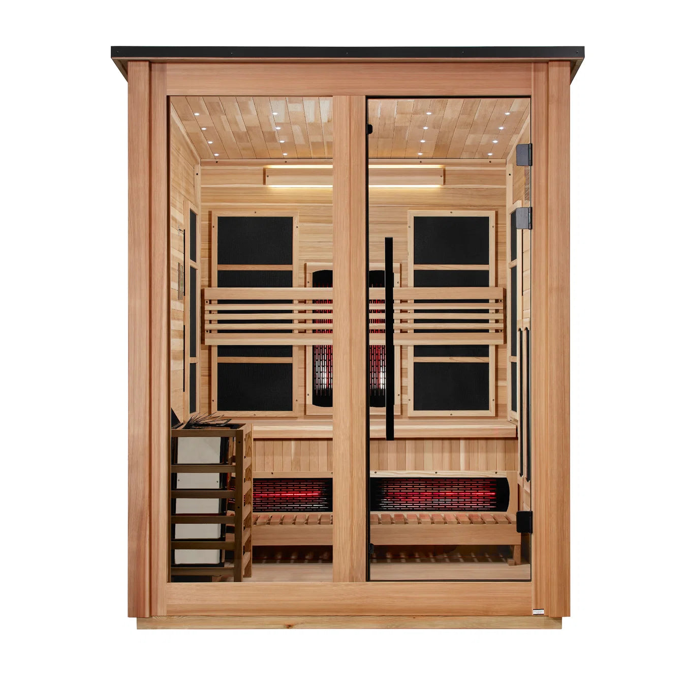 Golden Designs Loviisa 3-Person Pacific Cedar Hybrid Outdoor Sauna Golden Design Saunas