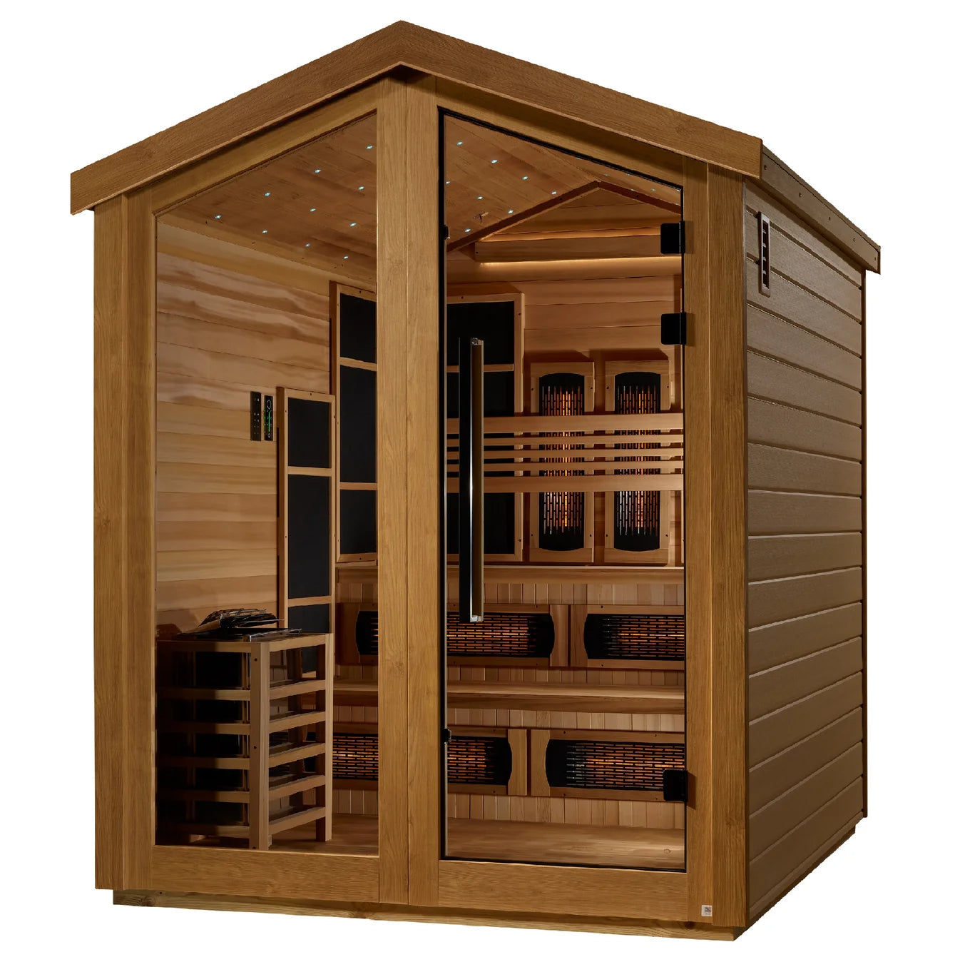 Golden Designs Kaskinen 6-Person Vanilla Crème Hybrid Outdoor Sauna Golden Design Saunas