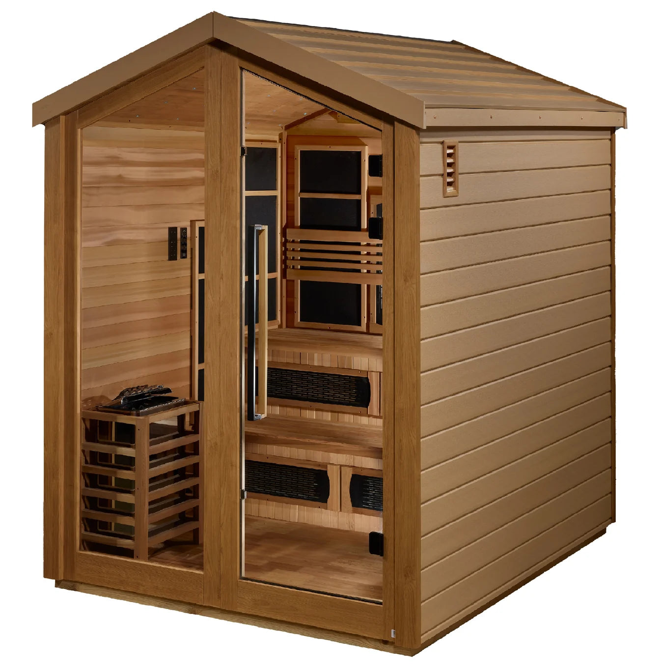 Golden Designs Kaskinen 6-Person Vanilla Crème Hybrid Outdoor Sauna Golden Design Saunas