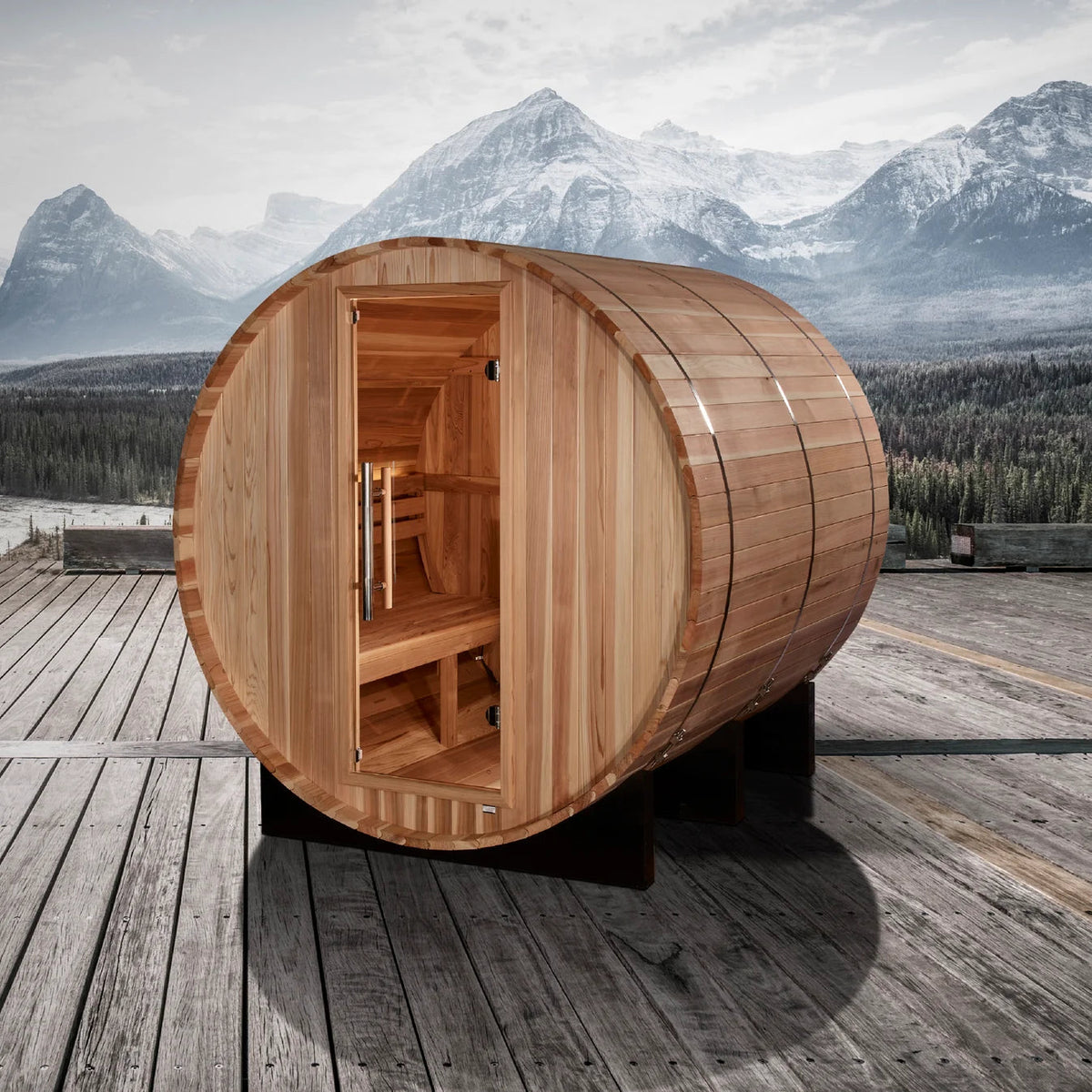 Golden Designs Arosa 4-Person Traditional Barrel Sauna Golden Designs