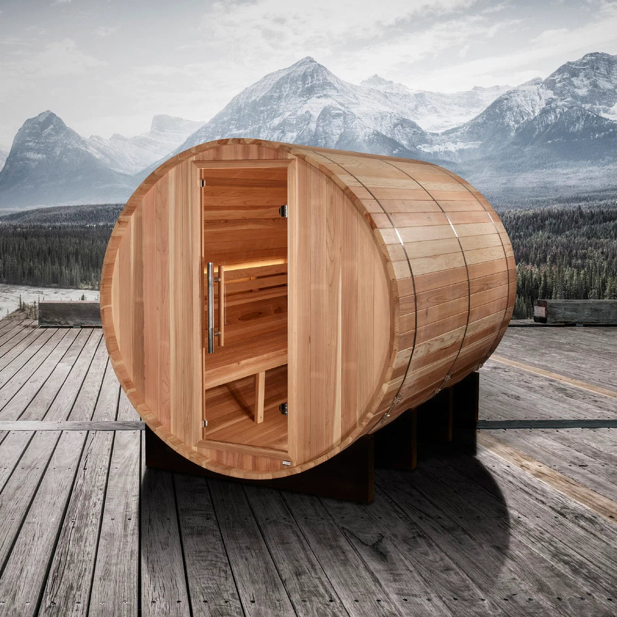 Golden Designs Klosters 6-Person Traditional Barrel Sauna Golden Designs
