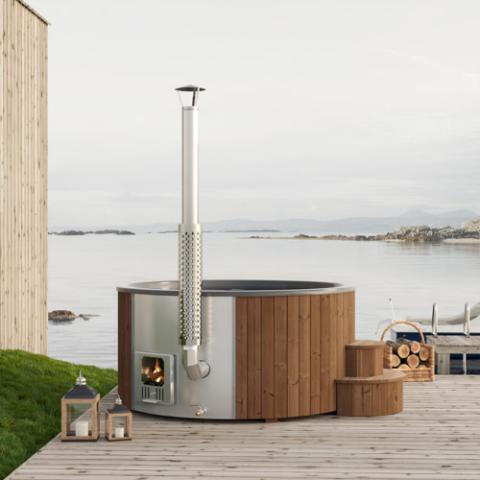 SaunaLife S6N 7-Person Outdoor Wood-Burning Hot Tub Sauna Luxuries