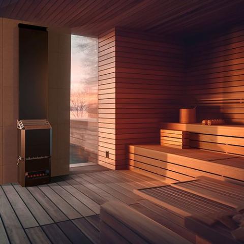Saunum AIR 5 5kW Sauna Heater with Climate Equalizer – Nordic Black Saunum