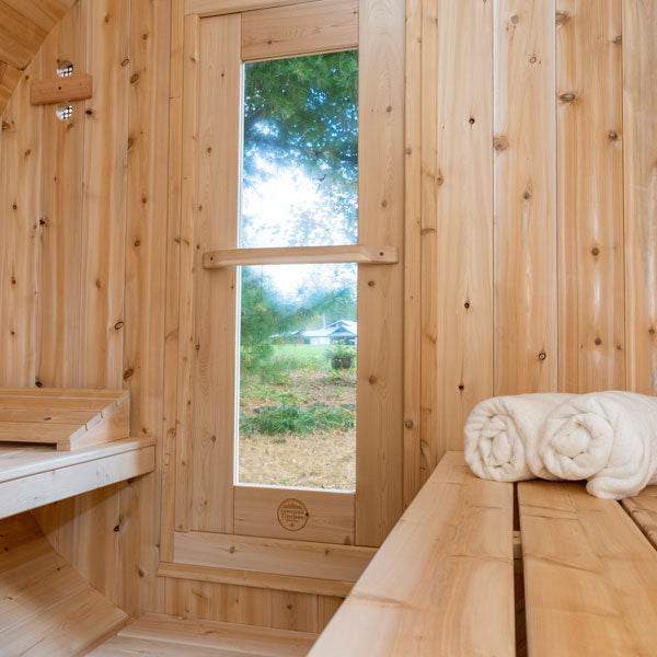 Leisurecraft CT Serenity Barrel Sauna | Wood Burning Cedar Sauna - Sauna Luxuries