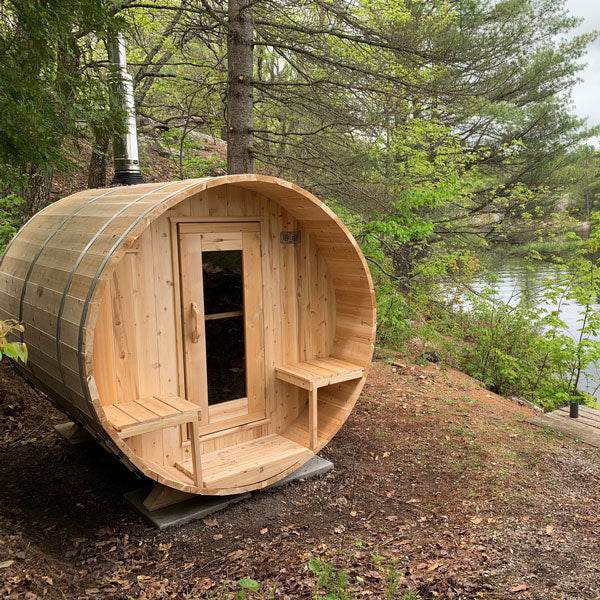 Leisurecraft CT Serenity Barrel Sauna | Wood Burning Cedar Sauna - Sauna Luxuries