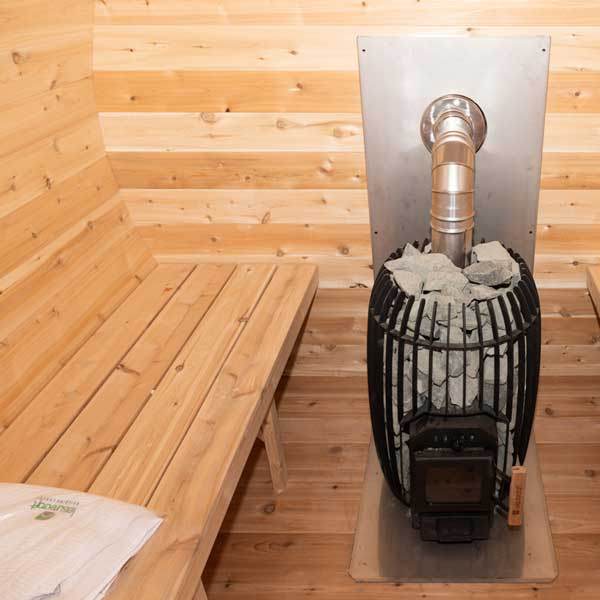 Leisurecraft CT Elation Barrel Sauna | Wood Burning Outdoor Cedar Sauna - Sauna Luxuries