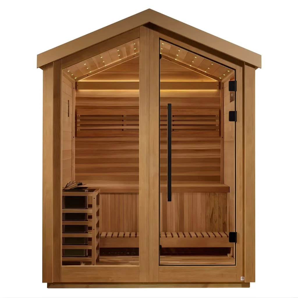 Golden Designs Savonlinna 3-Person Black Outdoor Traditional Sauna Golden Designs