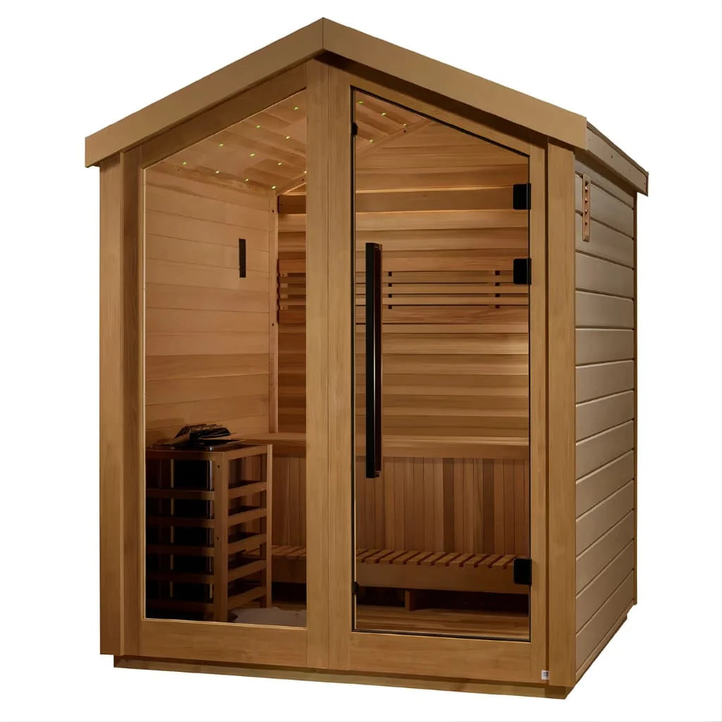 Golden Designs Savonlinna 3-Person Black Outdoor Traditional Sauna Golden Designs