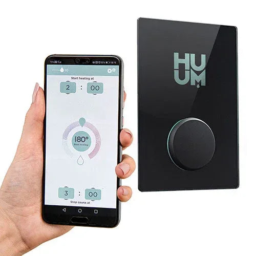 HUUM UKU Wi Fi Glass Black Sauna Control - Sauna Luxuries