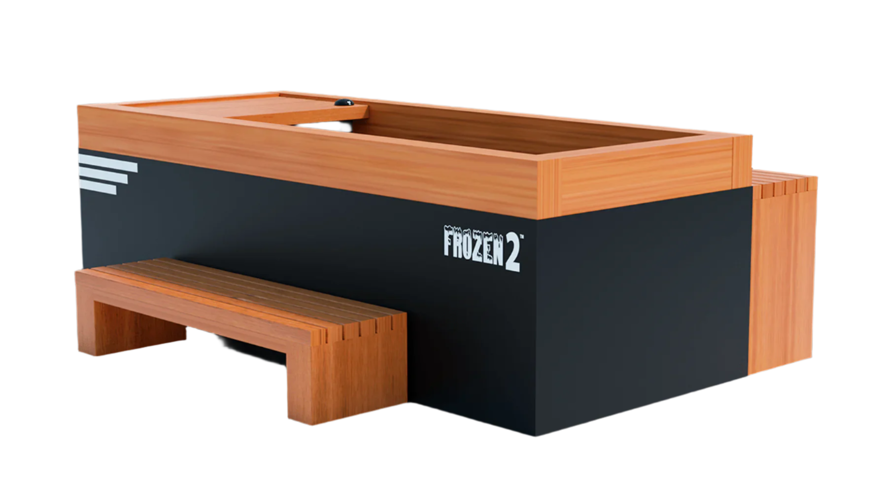 Medical Frozen 2 Cold Plunge front view with comfort bench