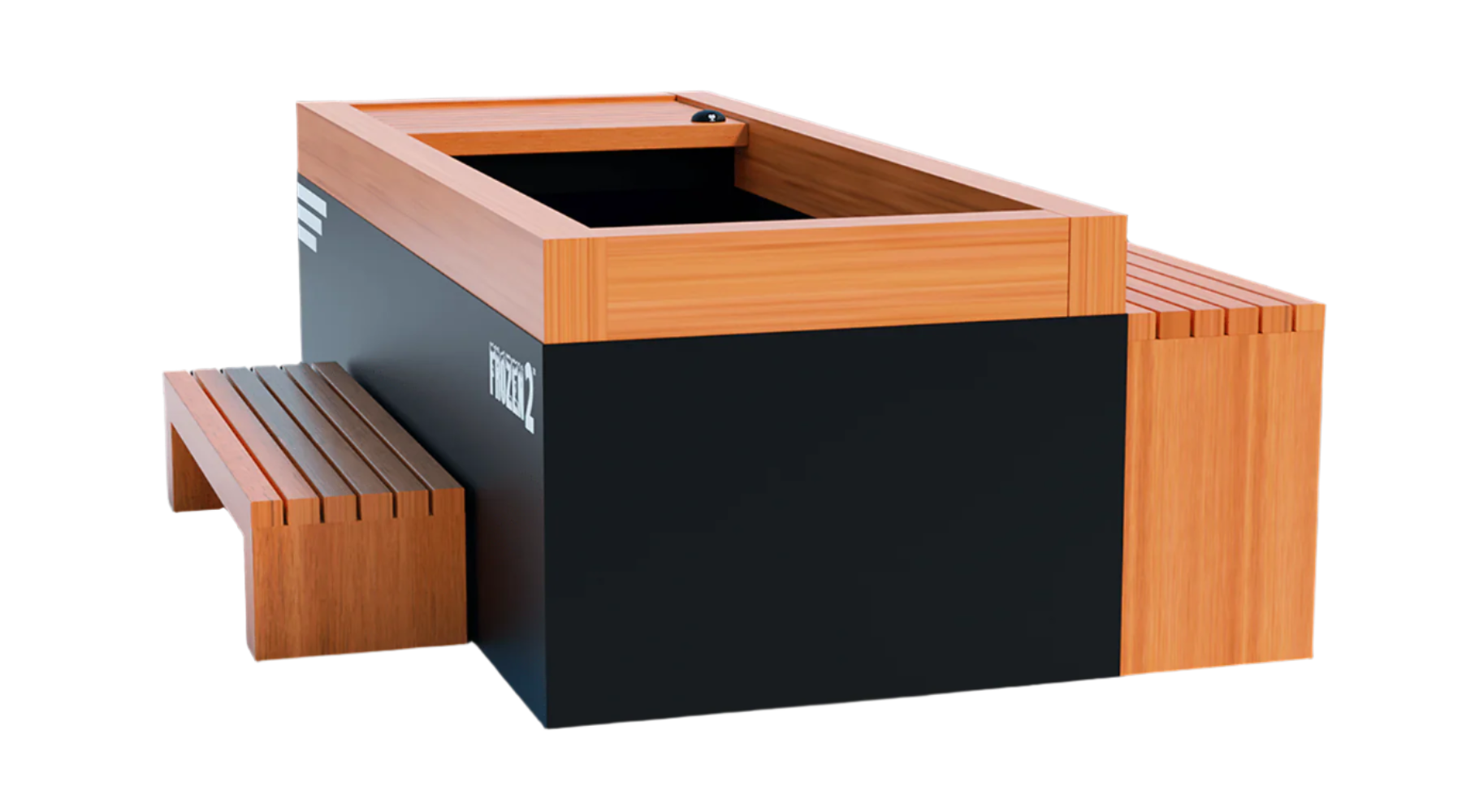Medical Frozen 2 Cold Plunge side view with bar and step