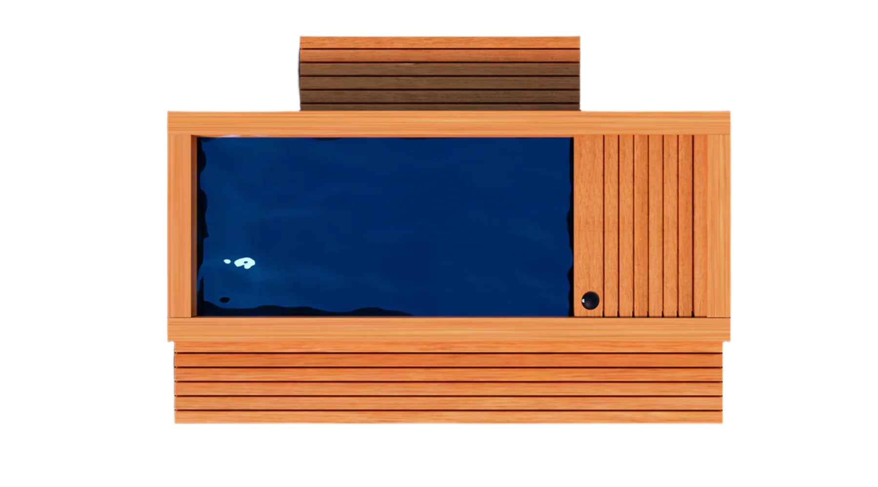 Top-down view of Frozen 2 Cold Plunge filled with water